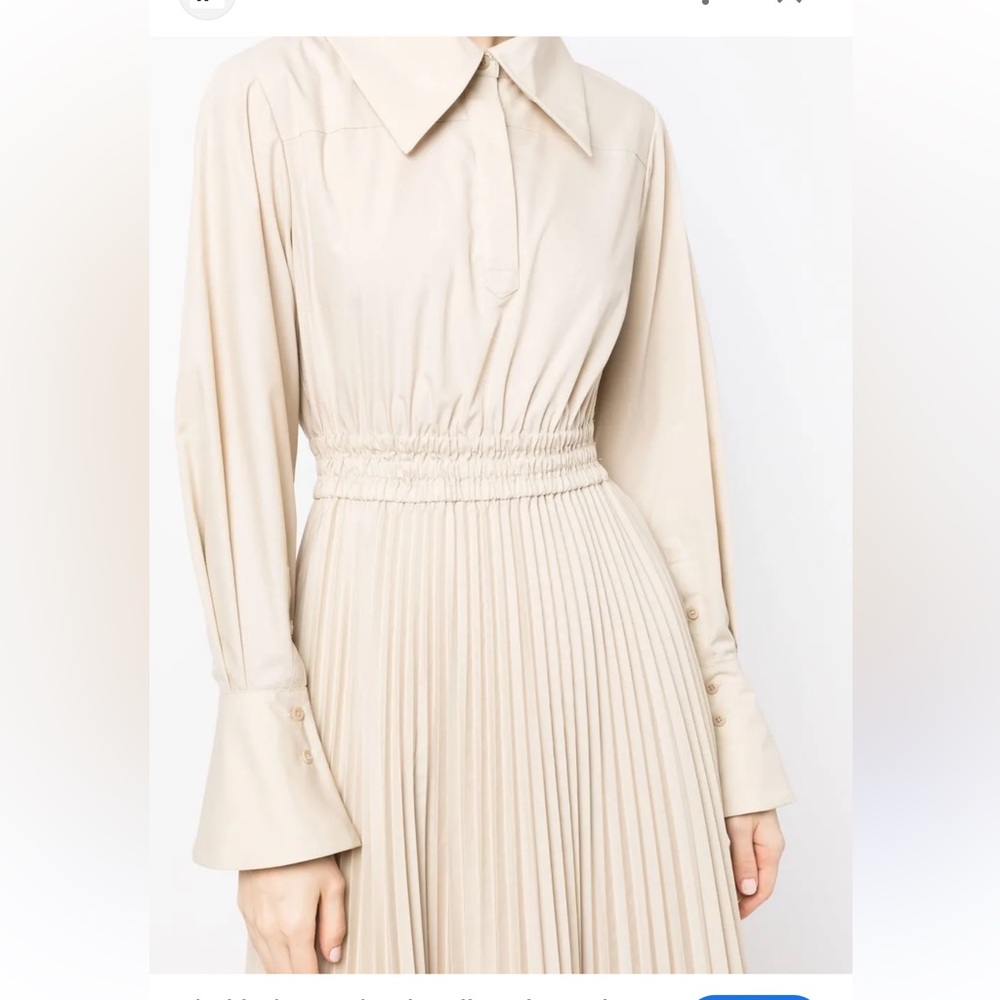 NWOT Simkhai Oversized-collar pleated shirt dress women, 0 - Picture 2 of 3